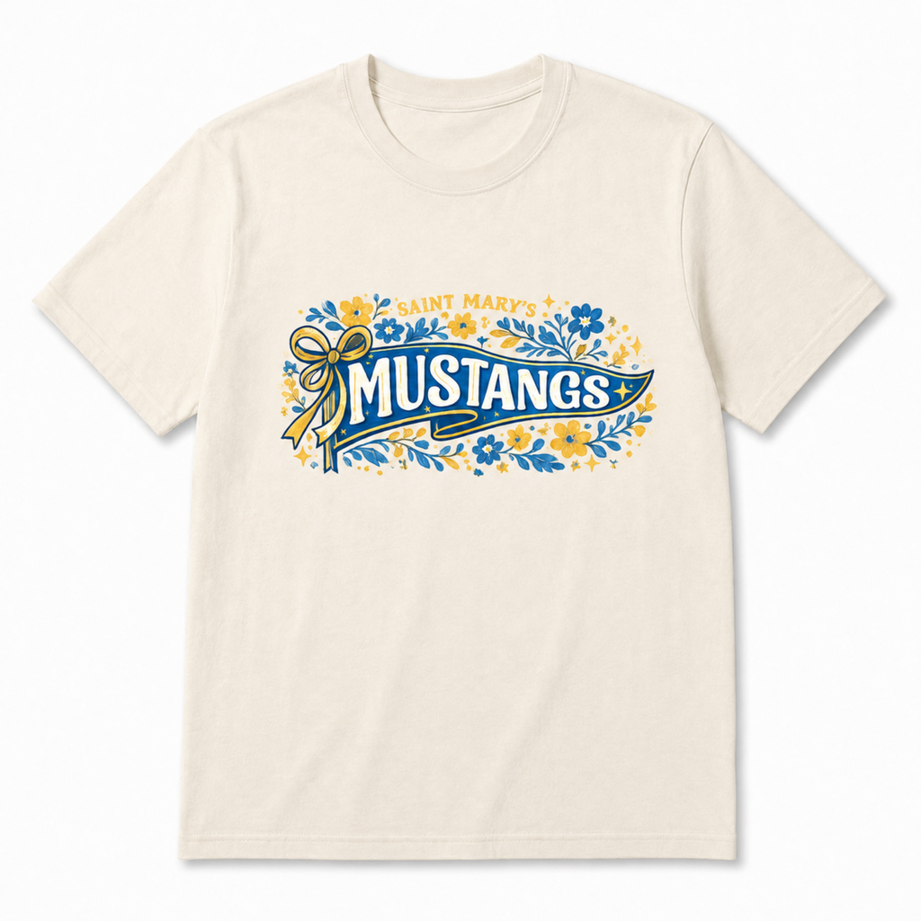 Saint Mary’s Mustangs Floral Tee.